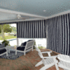 Porch Roller Curtains with Sunbrella Fabric