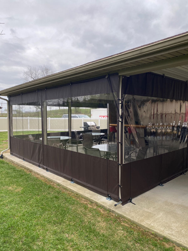 Clear Vinyl Roll Up Curtains - PYC Awnings